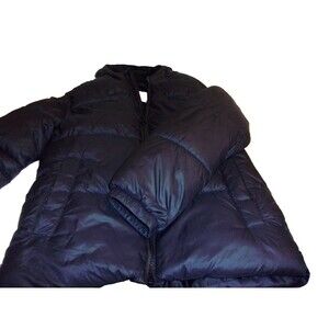 Old Navy Puffer Jacket Kids Sz. 8 Flannel Lining Hood Black